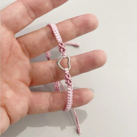 unavailable⚠️Clearance Pink Woven Heart Charm Bracelet - Picture 4 of 6